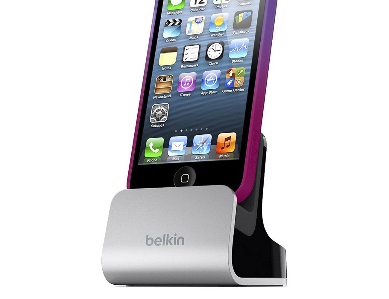 Belkin Dock for iPhone SE/5s lets you use it with your case and listen while you charge