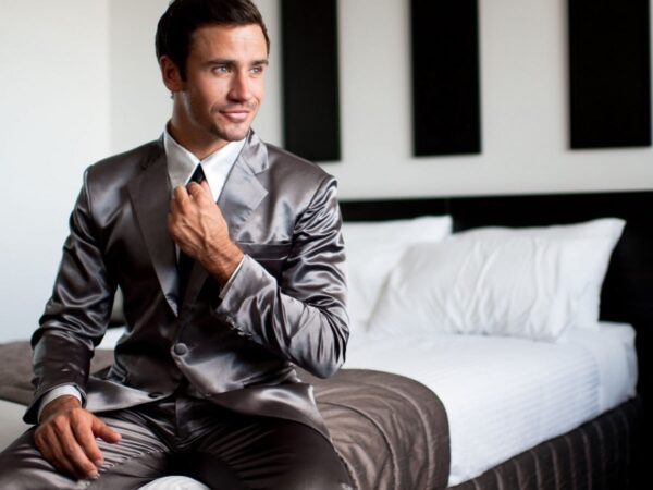 Suitjamas Designer Unisex Pajamas use a satin-cotton blend that goes from night to day