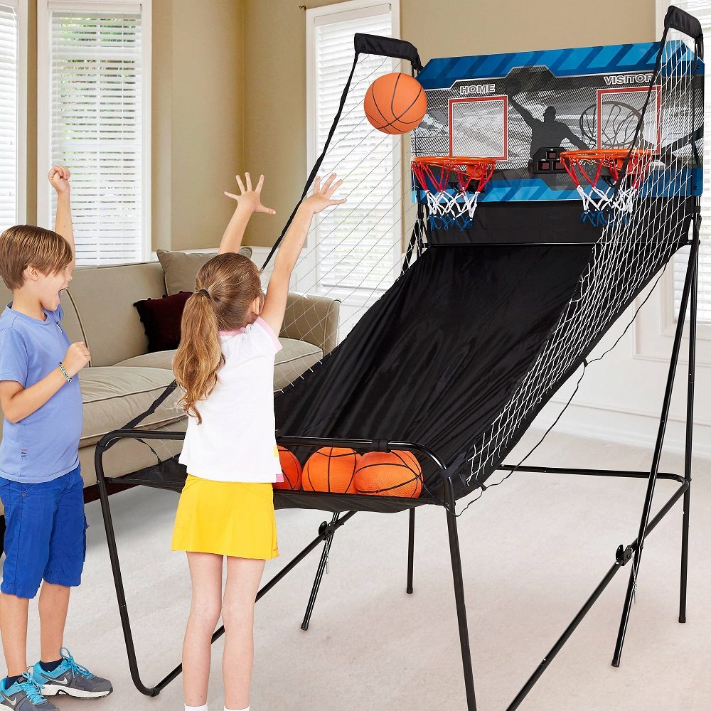 Double-Shot Arcade Basketball System