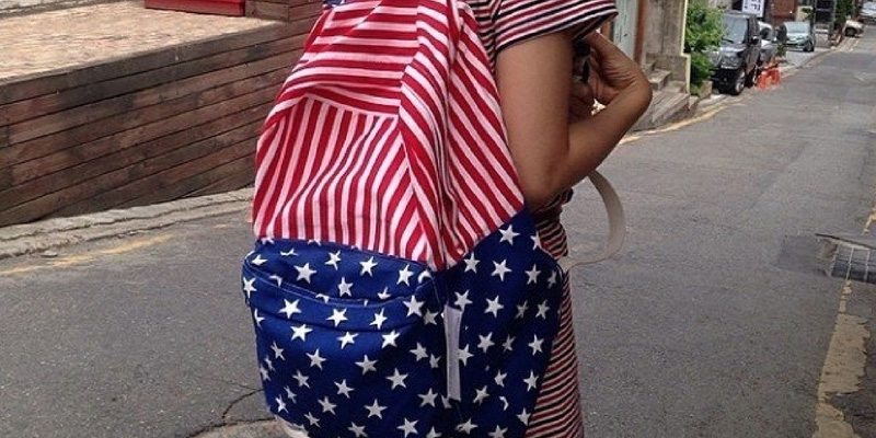 Back to school American Flag Backpack by American Apparel