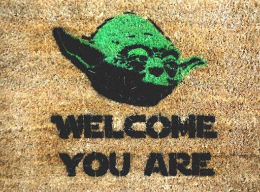 Star Wars Yoda Doormat welcomes your guests
