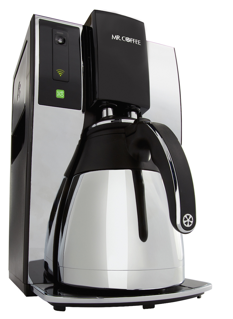 The Mr. Coffee Smart Coffee Maker is wireless enabled for remote smartphone control.
