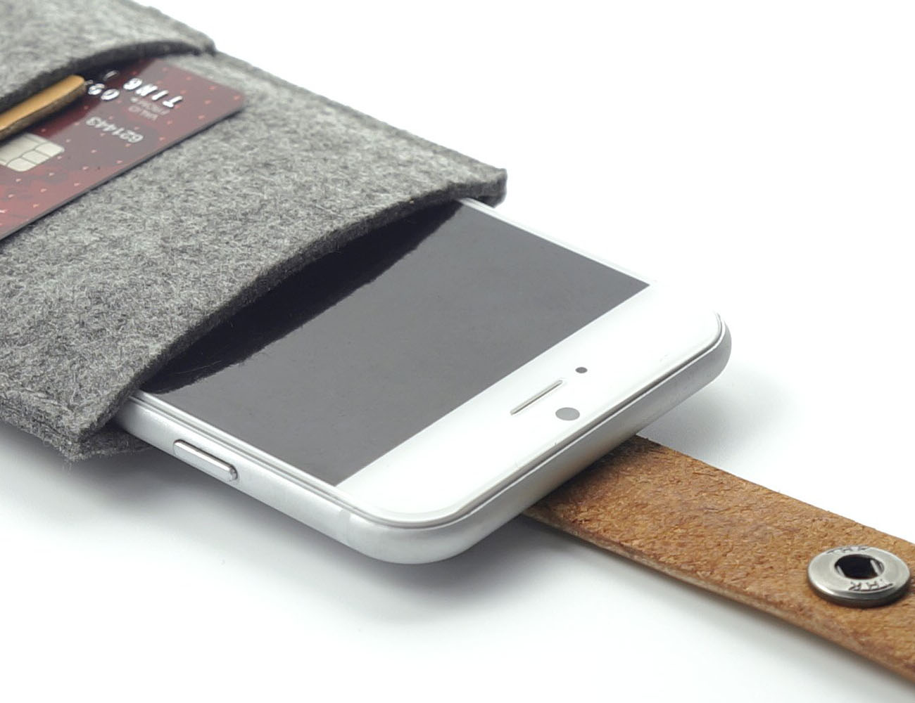 Leather & Wool Felt iPhone Wallet from CHARBONIZE