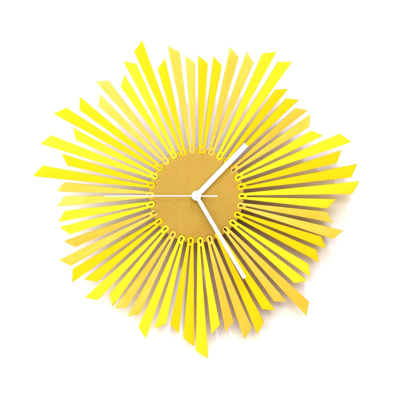 The Sun – Stylish Yellow / Golden Wooden Wall Clock