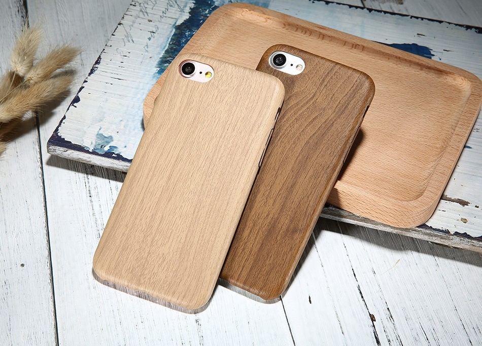 Retro Wood Pattern Leather iPhone 7 Case