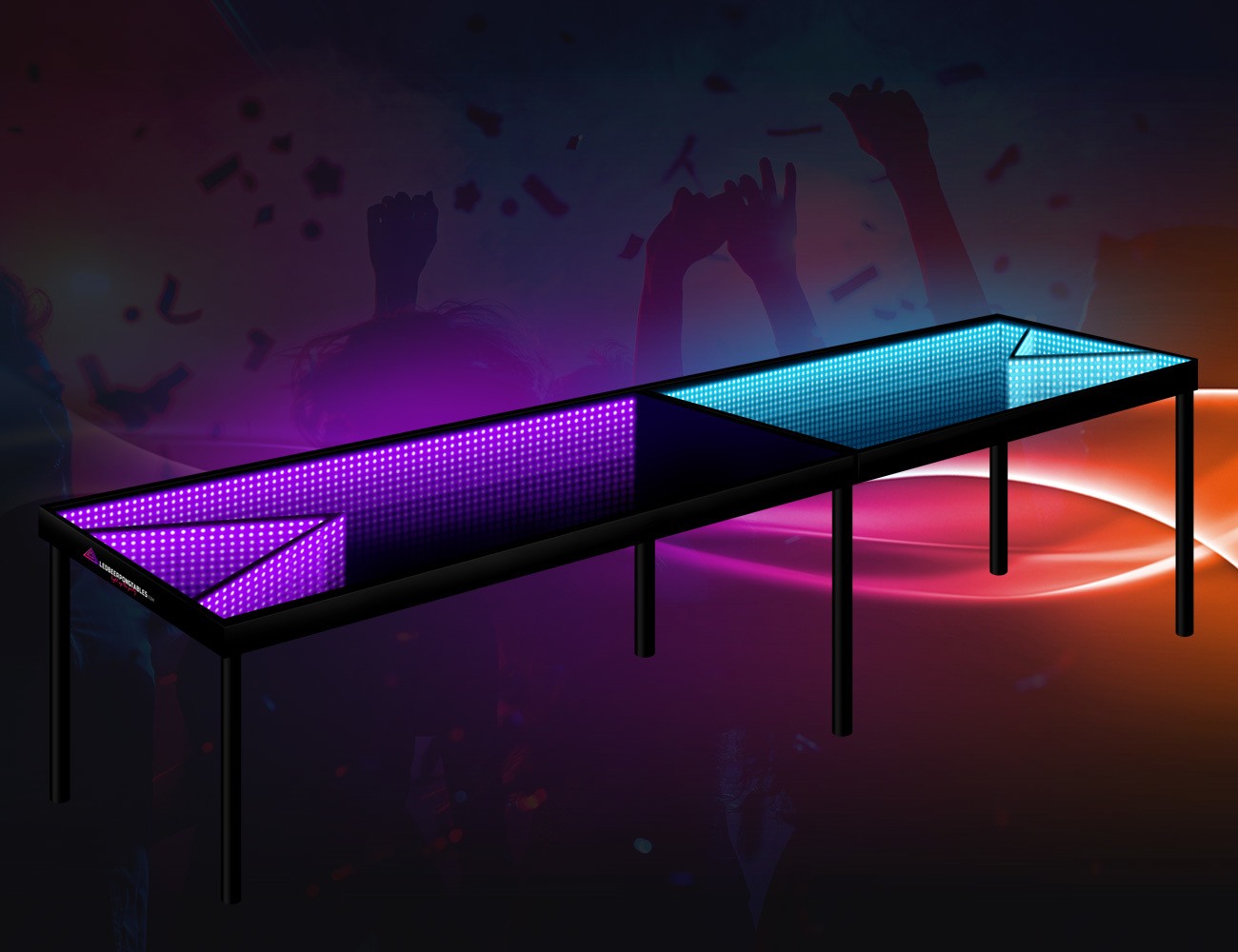 Infinity Glow L.E.D Beer Pong Table