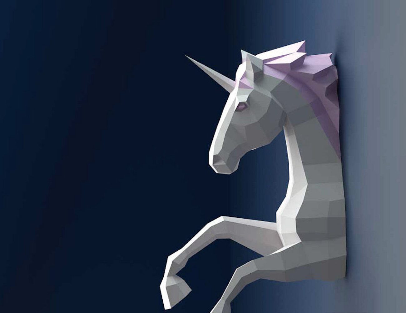 3D Unicorn Paper Sculpture