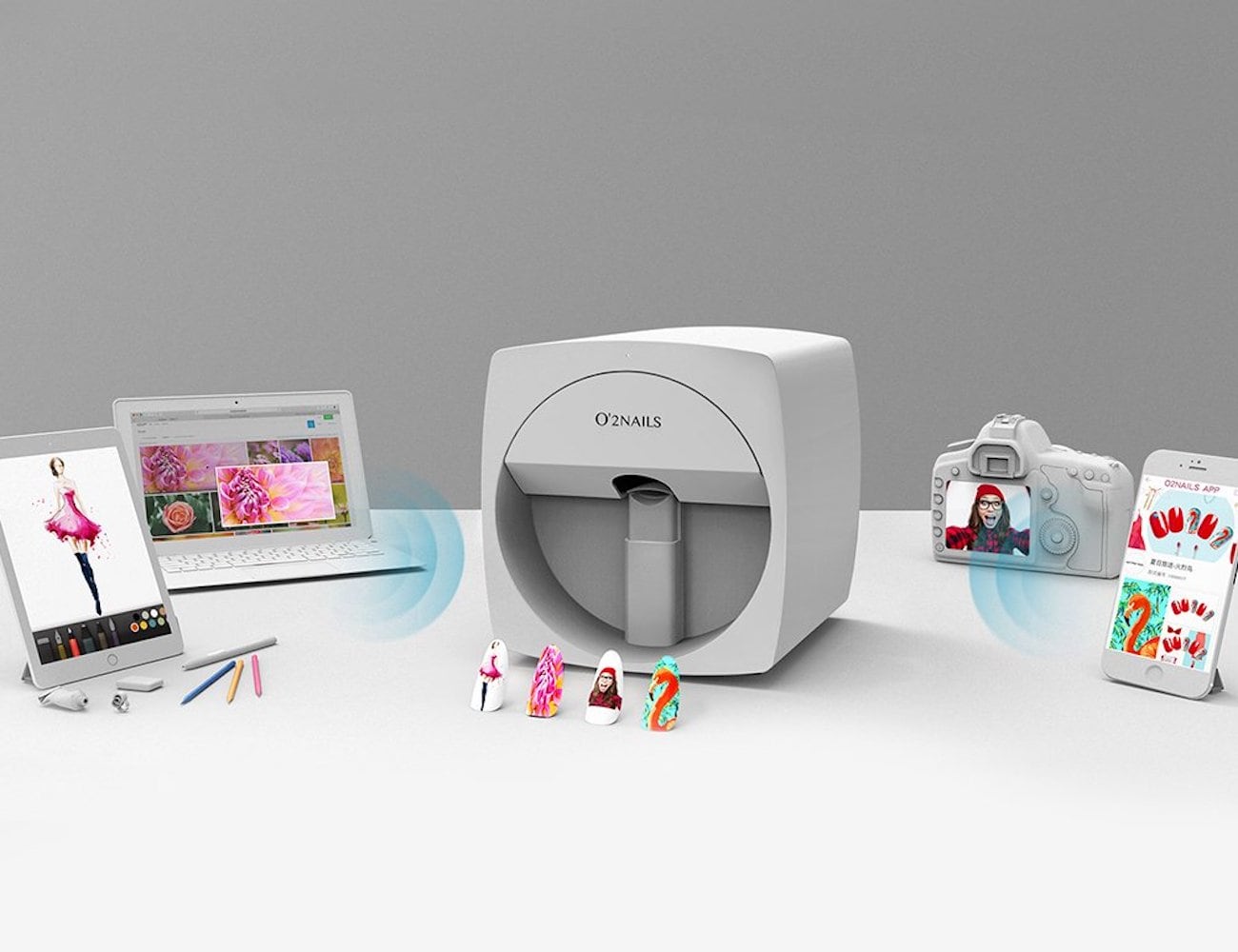 O’2 Mobile Nail Printer prints beautiful nails in seconds