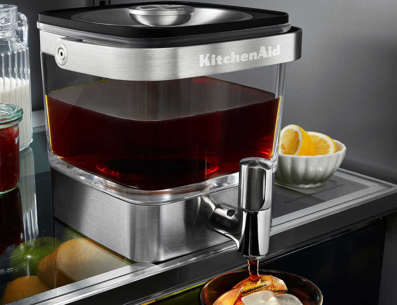 KitchenAid Cold Brew Coffee Maker has a built-in steeper and holds up to 28 ounces