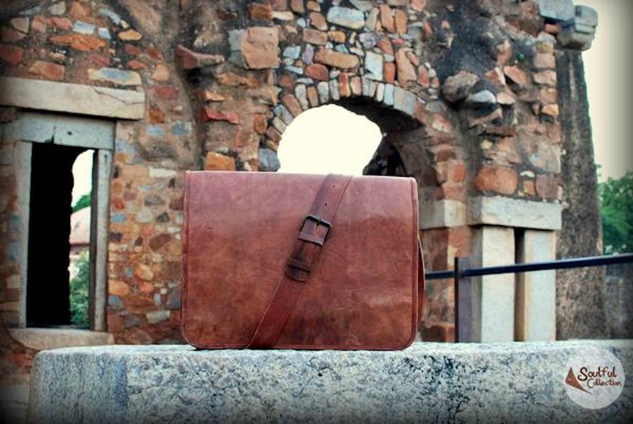 Rustic Town Leather Laptop Messenger Bag