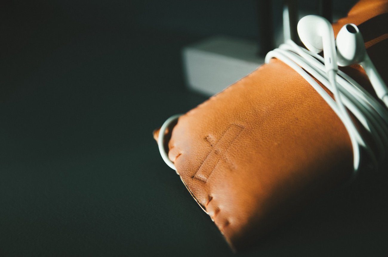 this.seven Tabac Leather iPhone Sleeve