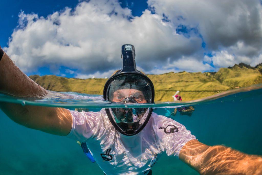 The H2o Ninja Snorkel Mask has an attachment for your GoPro