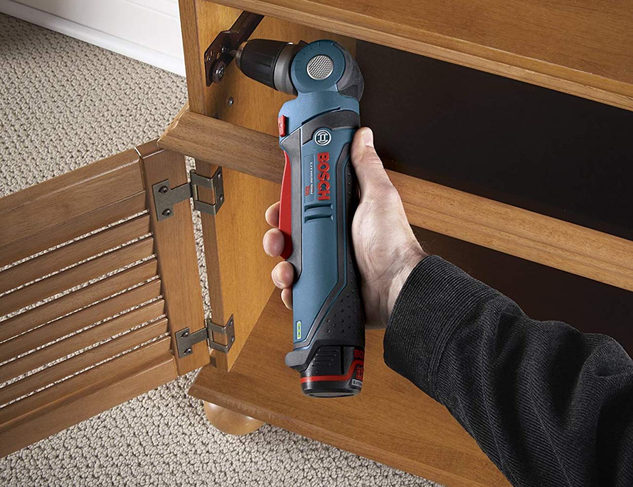 Bosch PS11 Angle Drill Driver articulates up to 180 degrees