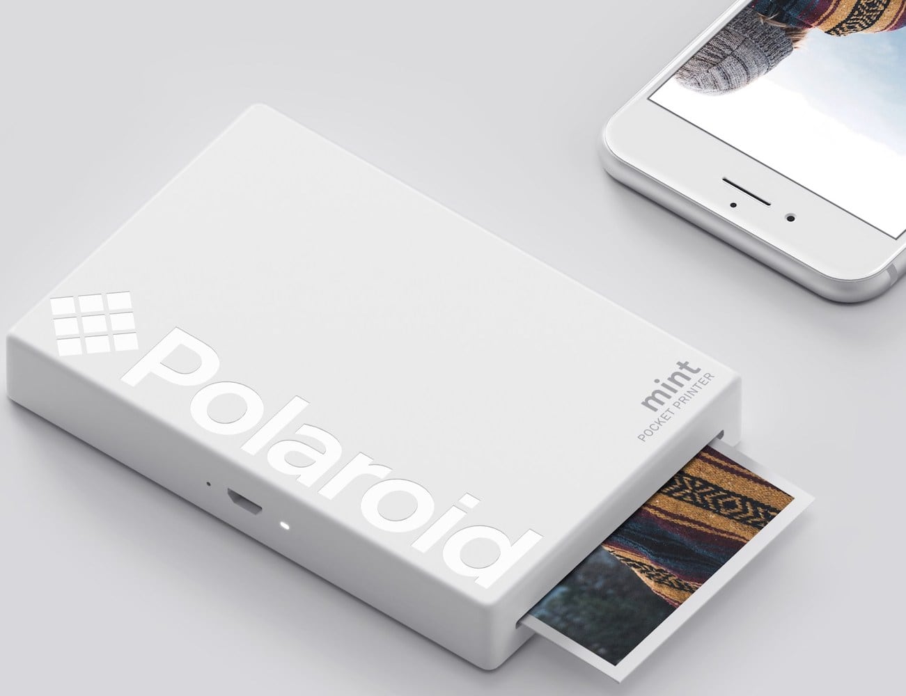 polaroid mint pocket printer white