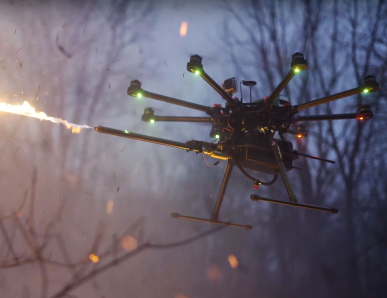 Throwflame TF-19 WASP Drone Flamethrower Attachment remotely ignites your target