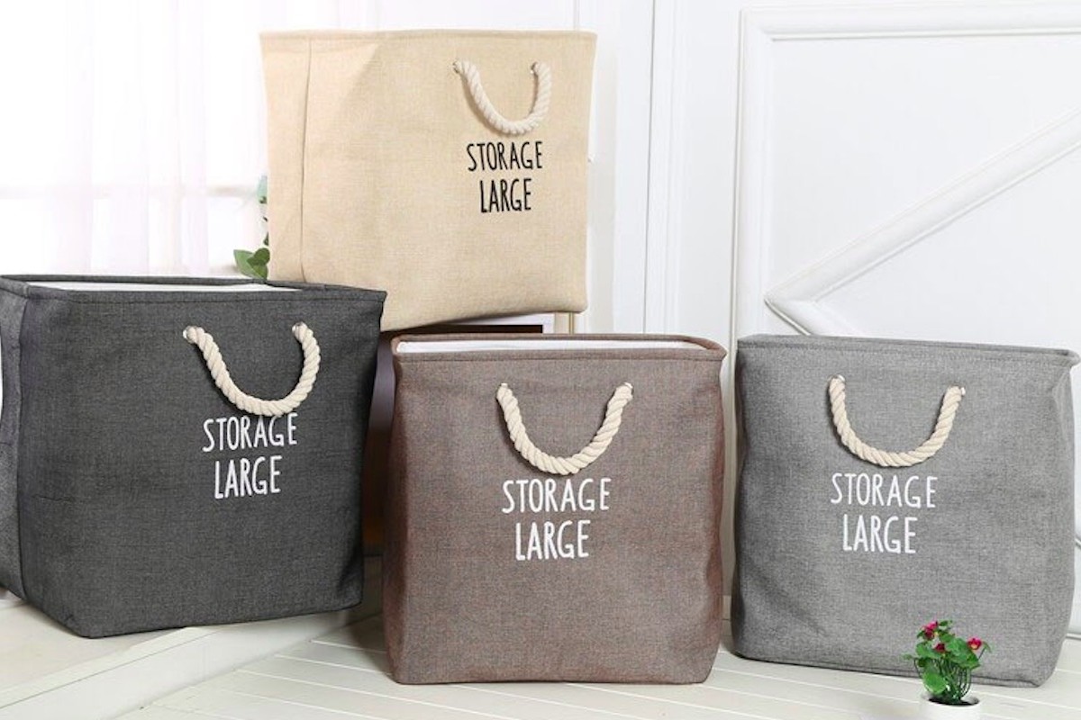 Storage Large Fabric Laundry Basket comes with convenient handles