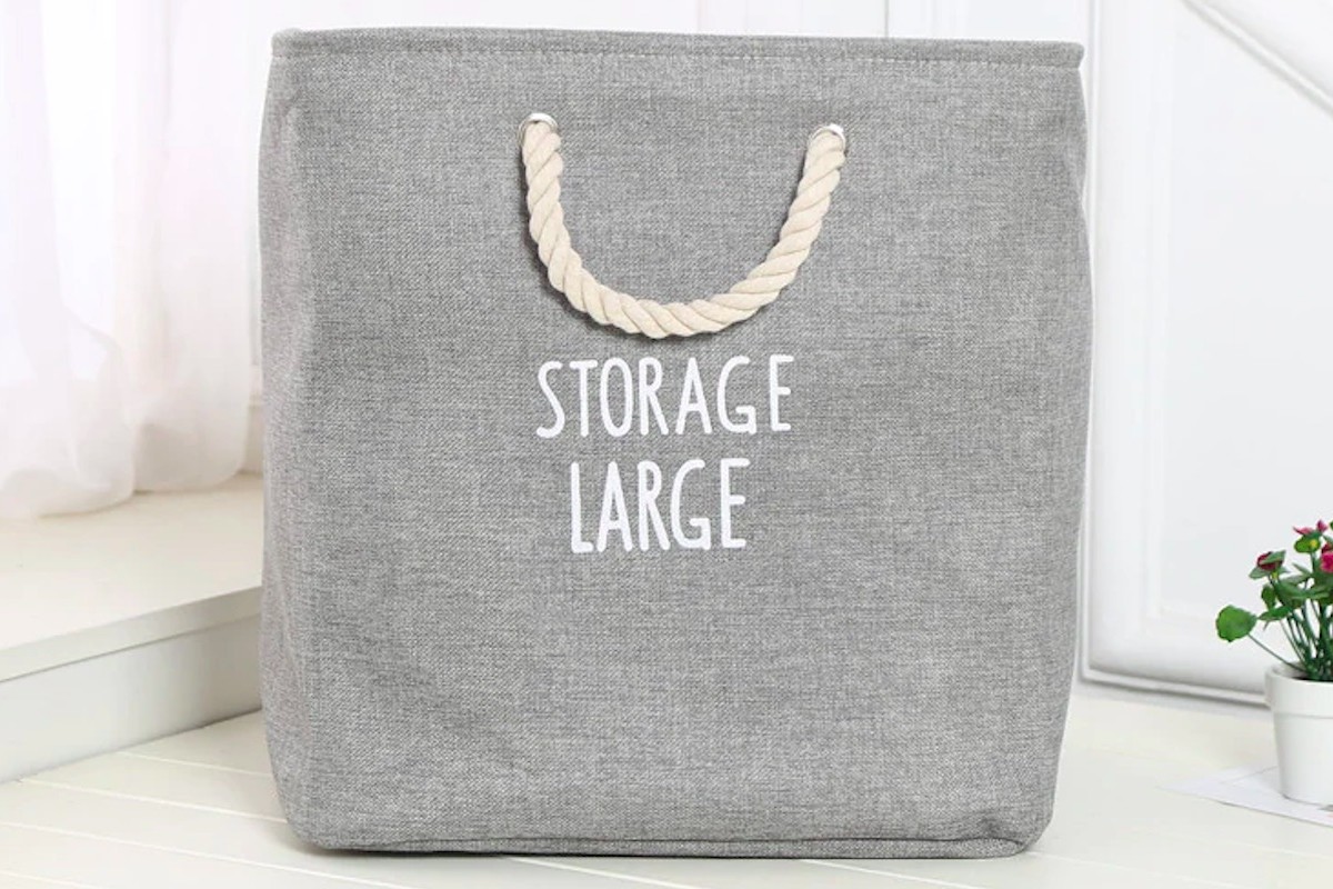This Fabric Laundry Basket Comes with Convenient Handles