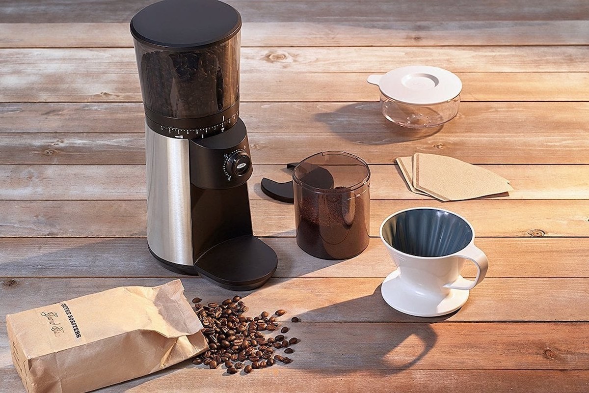 OXO BREW Conical Burr Coffee Grinder with Integrated Scale provides precise coffee measurements