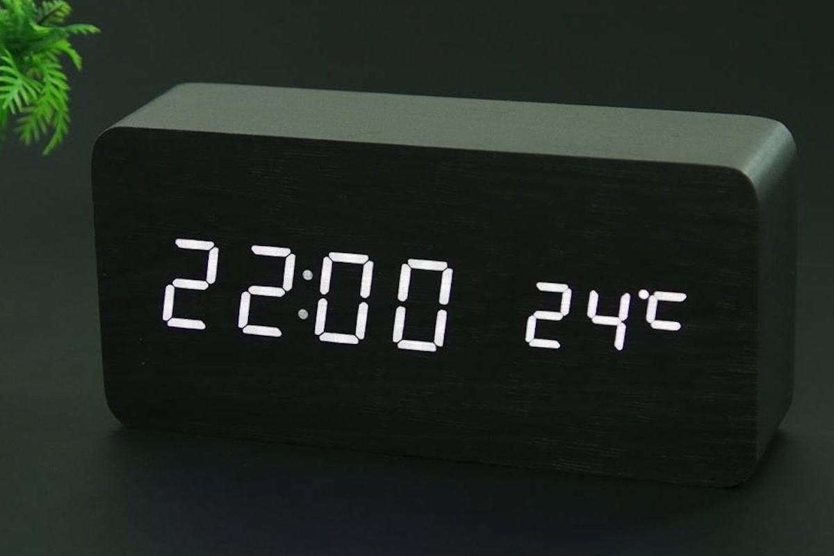 Wooden Digital LED Alarm Clock is a minimalist nightstand accessory