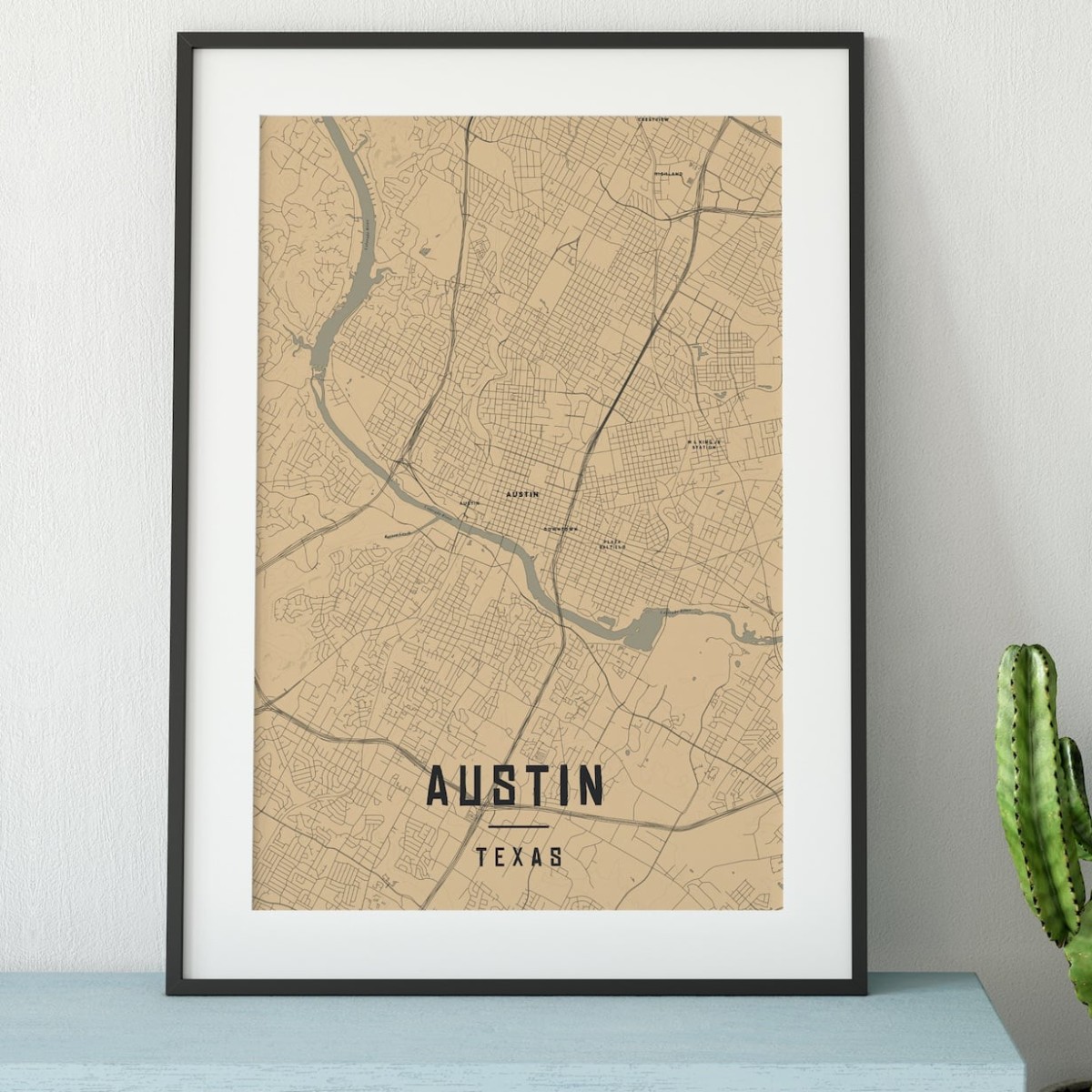 This Custom Map Wall Art Has a Handmade Wooden Frame