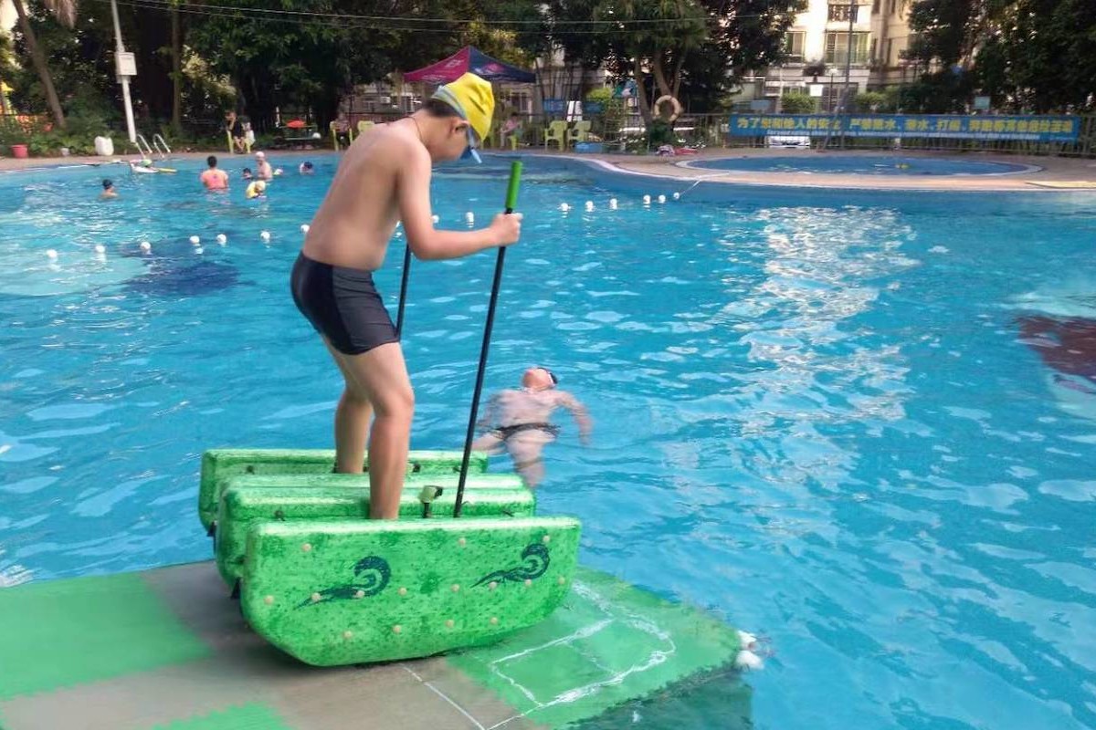 Walk on Water Buoyant Strider lets you travel across the surface completely upright