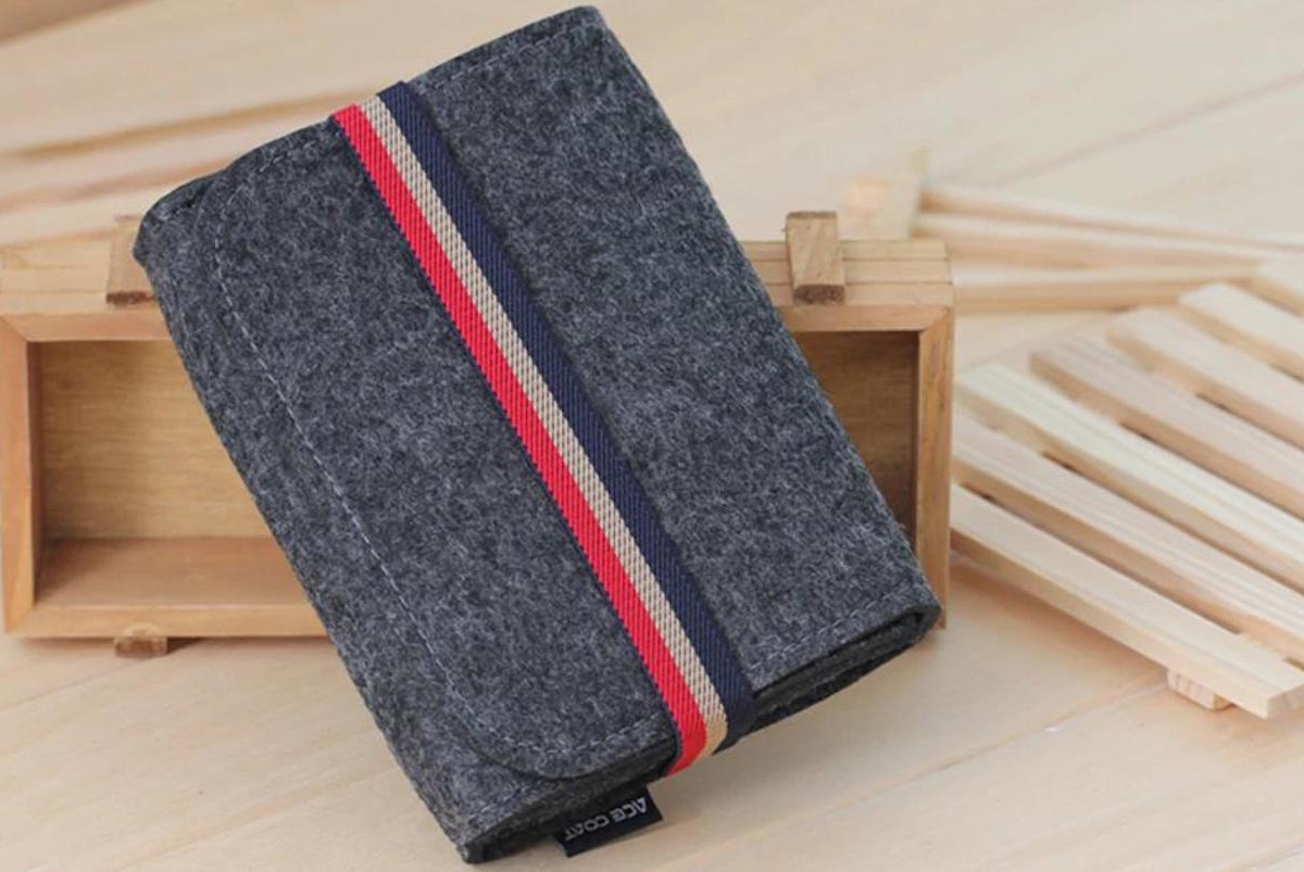 Compact Wool Felt Tech Pouch makes it easy to pack all your tech gear