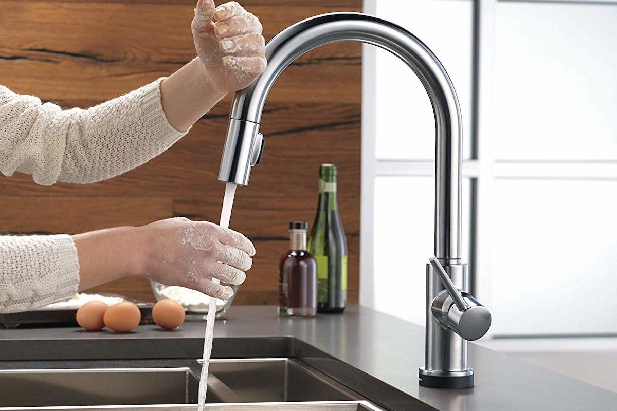 Delta Trinsic Voice-Activated Faucet provides hands-free instant access to water