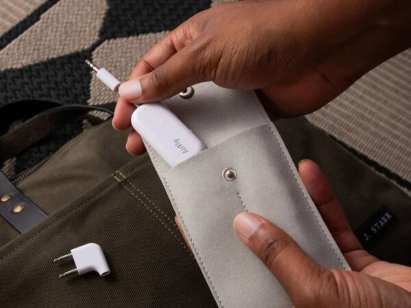 Twelve South AirFly Pro Bluetooth Transmitter plays wireless audio via a headphone jack