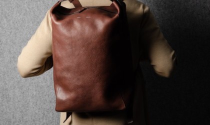 hardgraft Chestnut Belted Leather Backpack