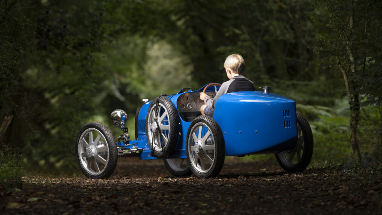 Bugatti Baby II mini car is a replica of the Type 35 designed for children & young adults