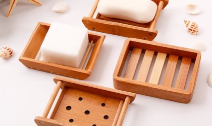 Minimalist Bamboo Self-Draining Soap Dishes