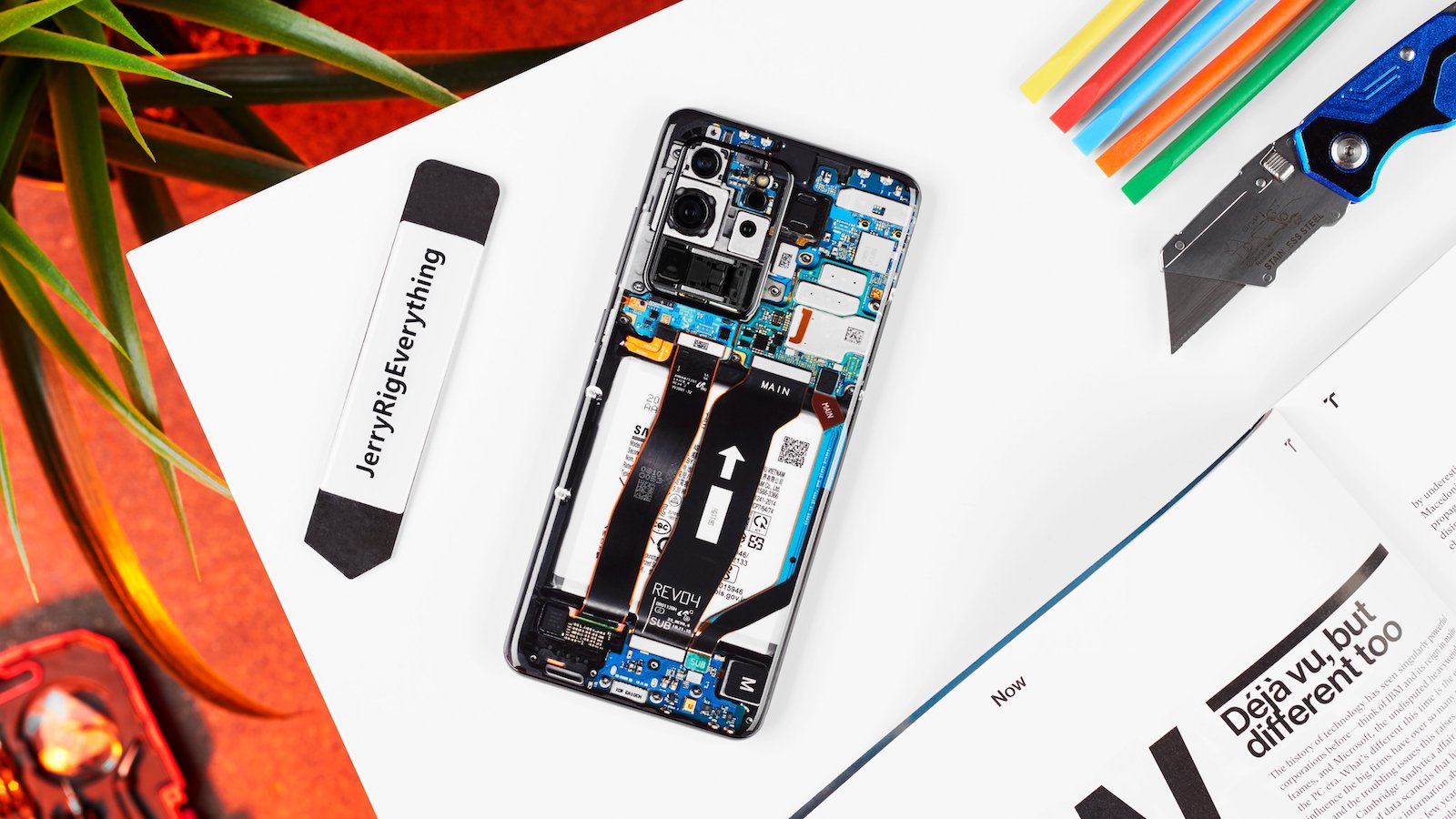 This phone skin creates the illusion of a transparent back