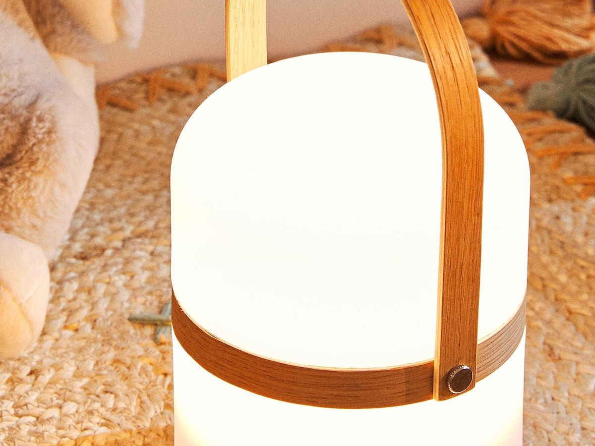 Zara Home Lamp with Handle bamboo light is cordless