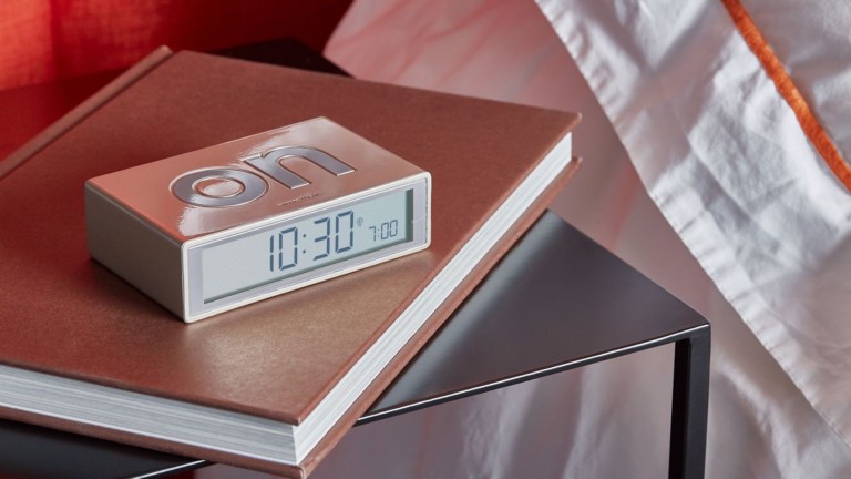 Lexon Flip+ LCD alarm clock has a reversible display
