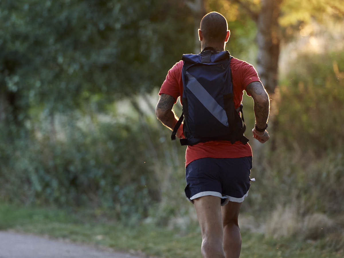 MW x Tracksmith Run Commute Pack breathable backpack is wearable even while running