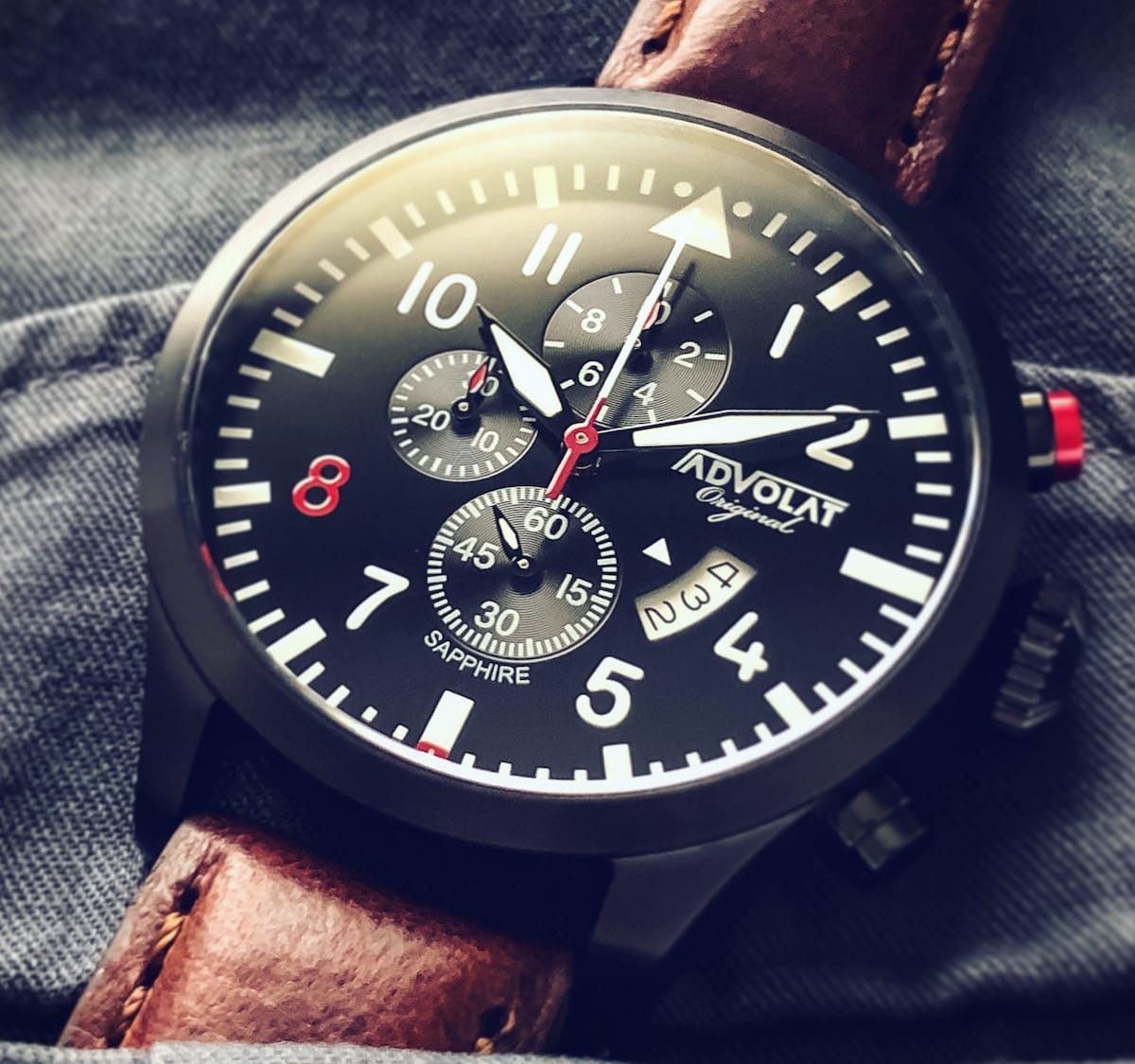 ADVOLAT FLIEGER 8 chronograph pilot watch has exceptional engineering and components