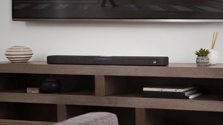 Polk Audio React home theater soundbar has built-in Amazon Alexa