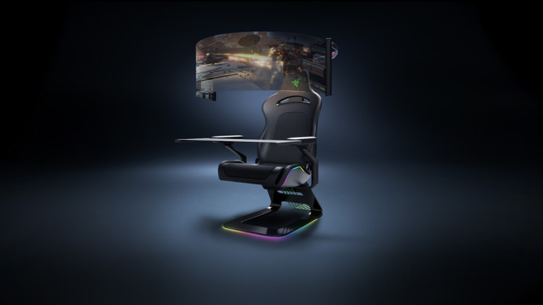 Razer Project Brooklyn concept gaming chair comes with a 60” rollout OLED display