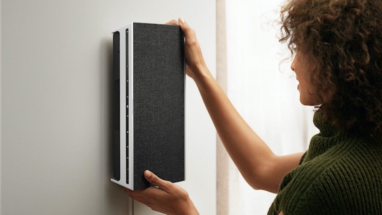 Bang & Olufsen Beosound Level portable Wi-Fi speaker operates in various positions