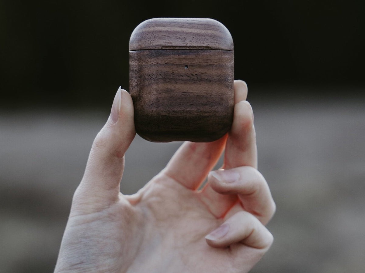Oakywood Wooden AirPods Case protects your earbuds against drops and falls