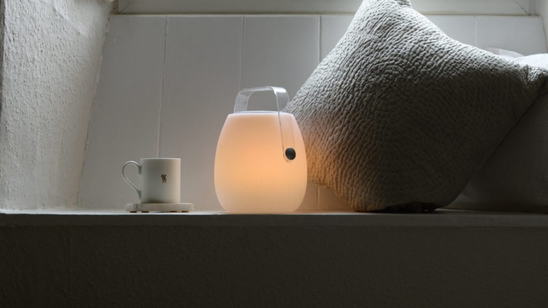 Koble Designs Ava Bluetooth Speaker Lantern has a handle for portability