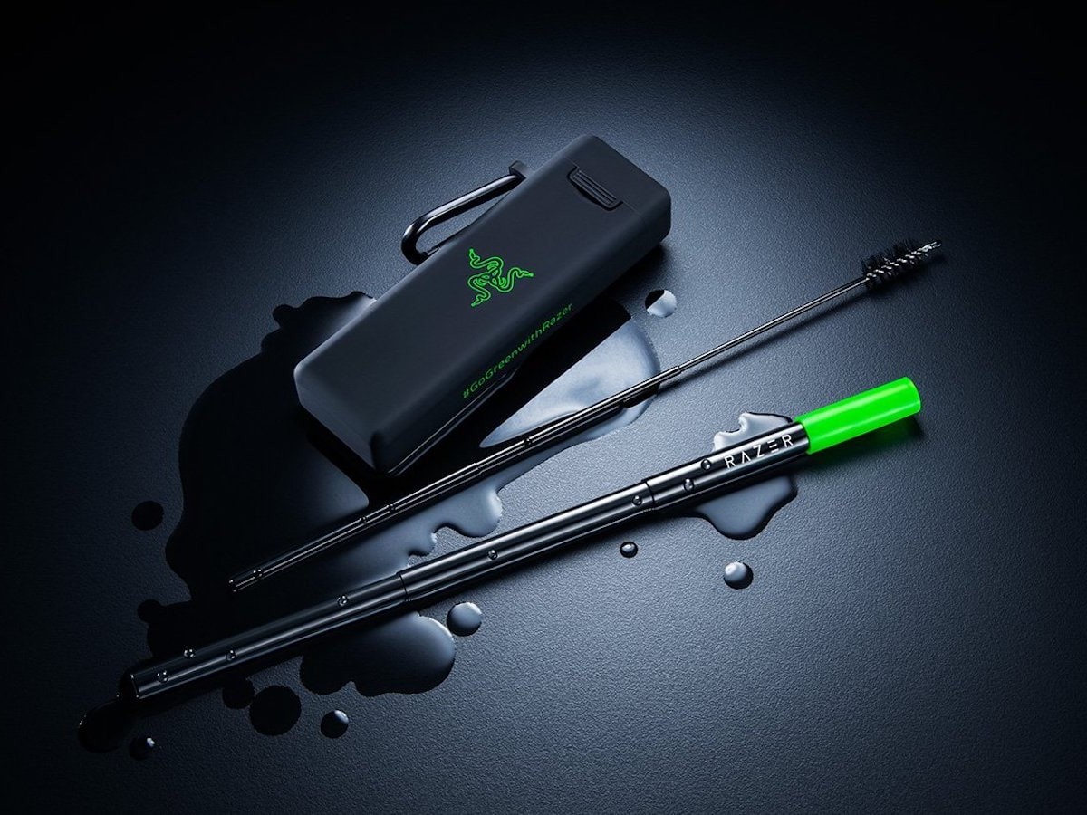 Razer Reusable Stainless Steel Straw boasts a stainless steel body & collapsible design