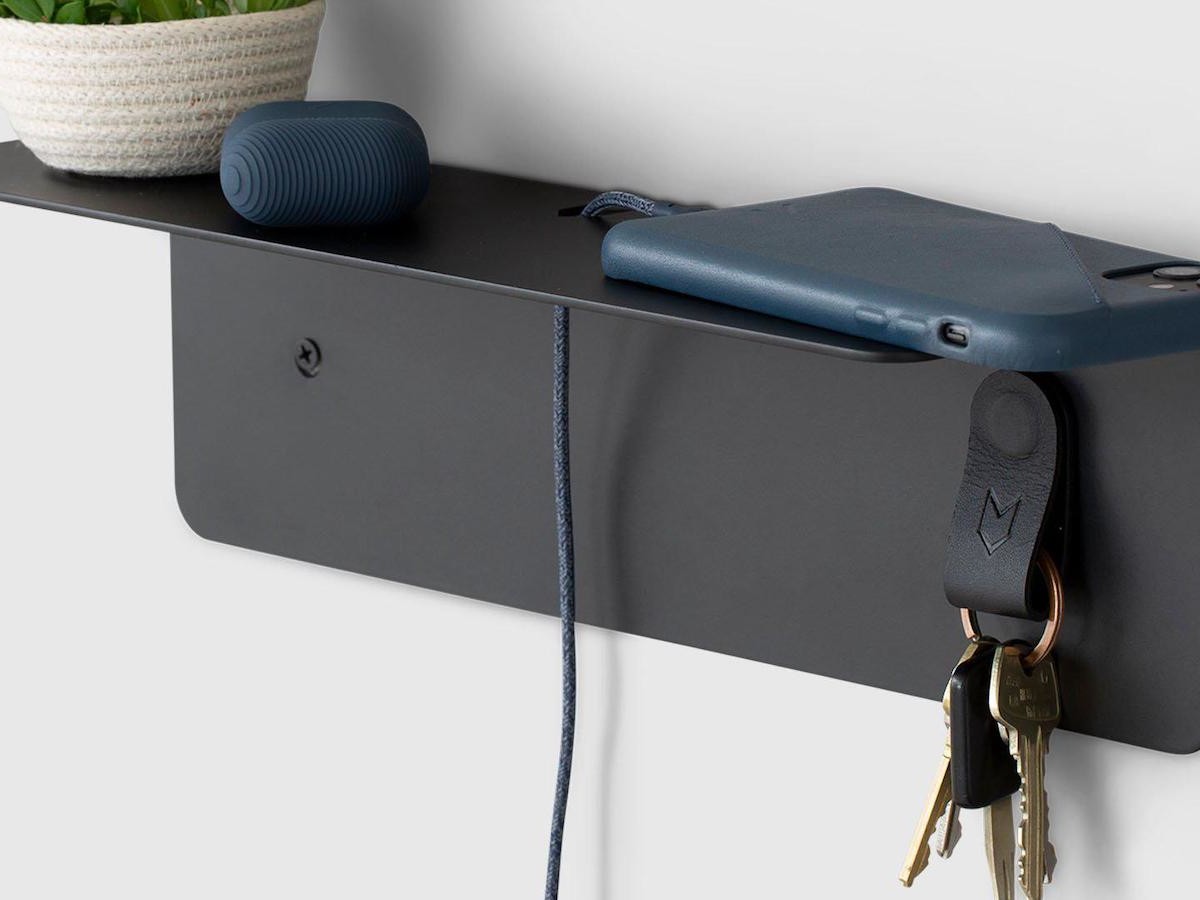 ARTIFOX Mini Wall Shelf holds small items such as pens, notebooks, phones, and more