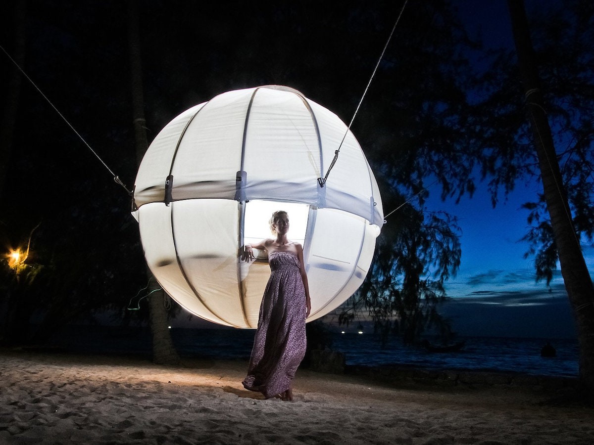 Cocoon Spherical Tree Bed boasts a 3-meter diameter & can fit a double bed