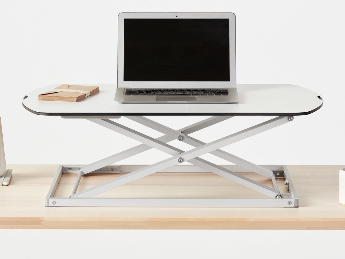 Fully Cora Standing Desk Converter extends from 1.3″ to 15.7″ with levels in between