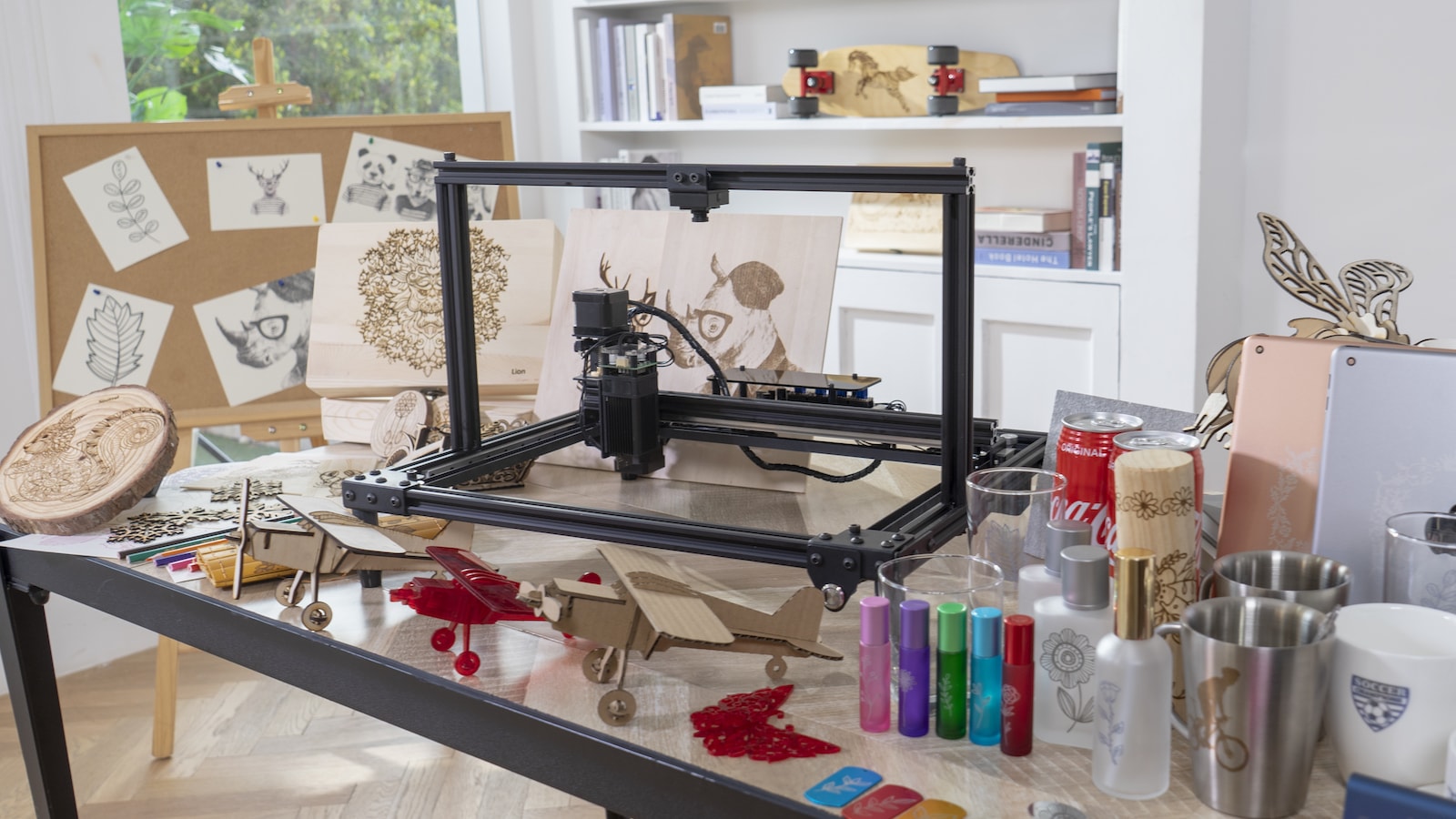 LaserPro high-power laser engraver creates intricate engravings on almost any material