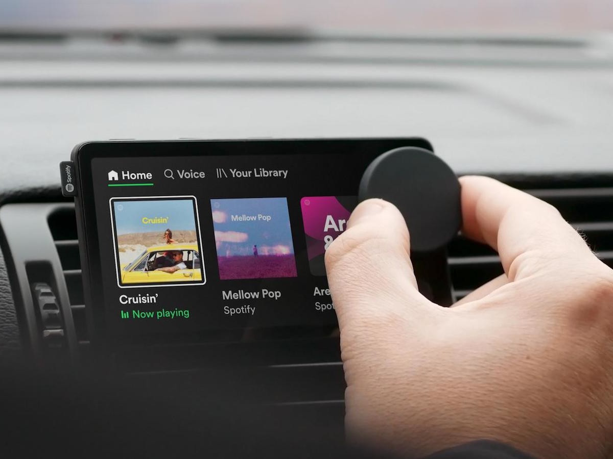 Spotify Car Thing smart music player responds to voice control to play music, news, & more