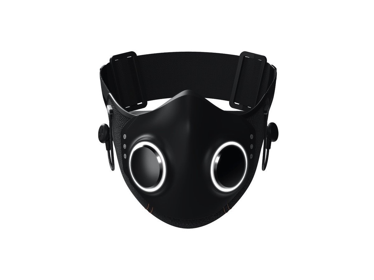 XUPERMASK hightech face mask includes Bluetooth earbuds, LED lights