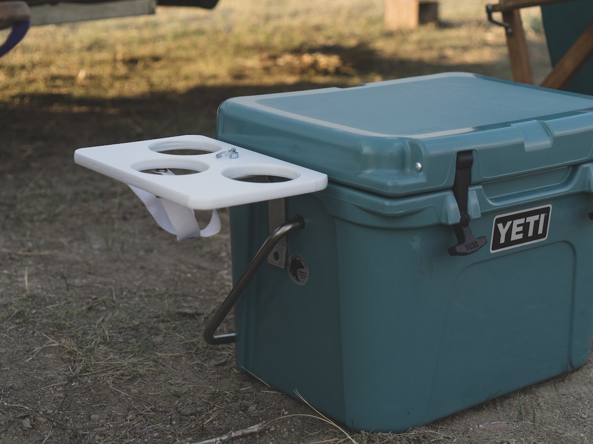 CoolerClips portable tabletop & cupholders gives you a countertop right