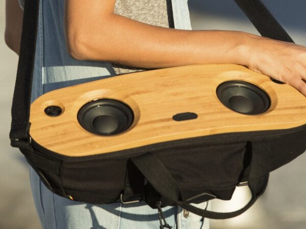 House of Marley Bag Of Riddim 2 portable audio system can be worn while you’re on the go